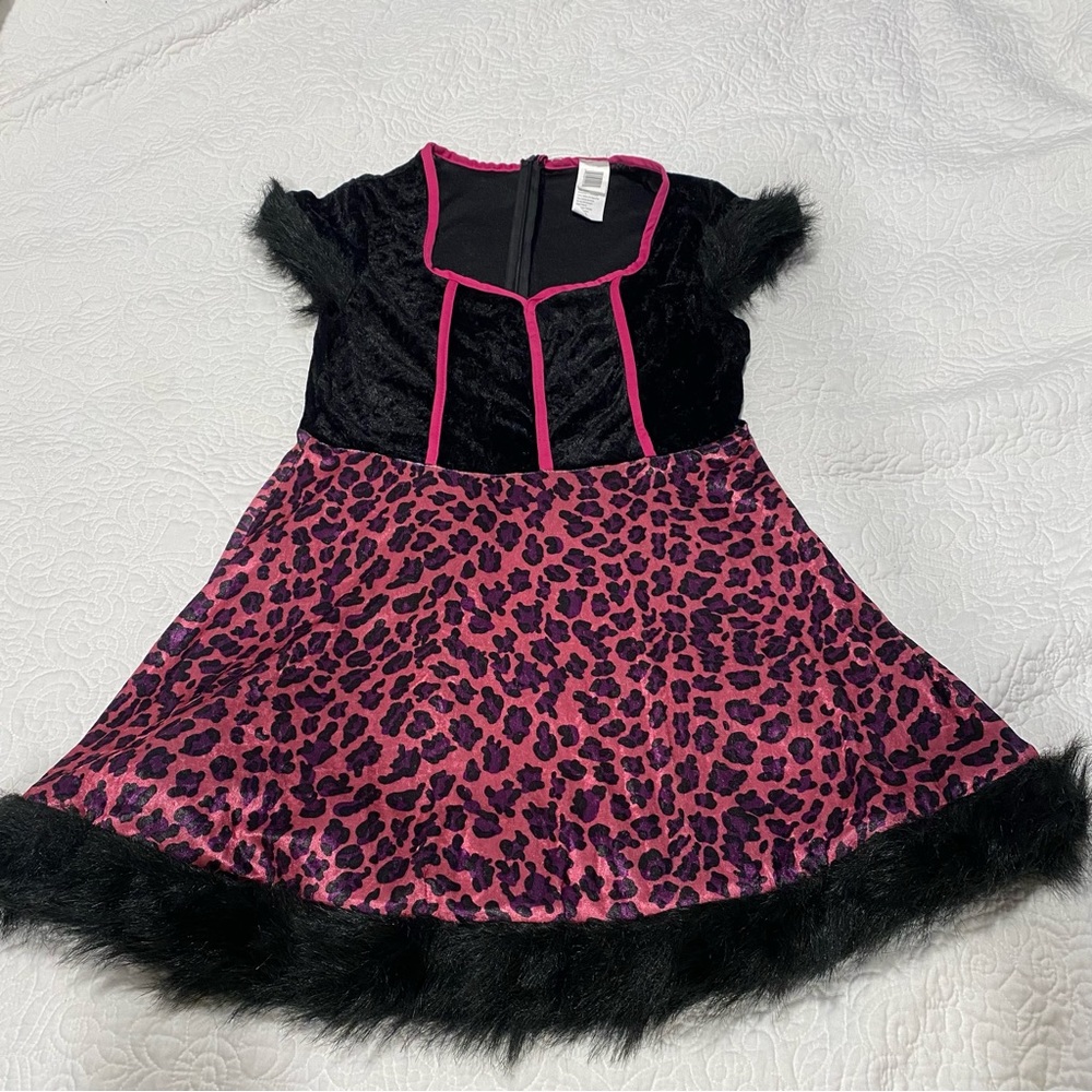 Woman’s Mini Dress Halloween Kitty Cat Costume Pink